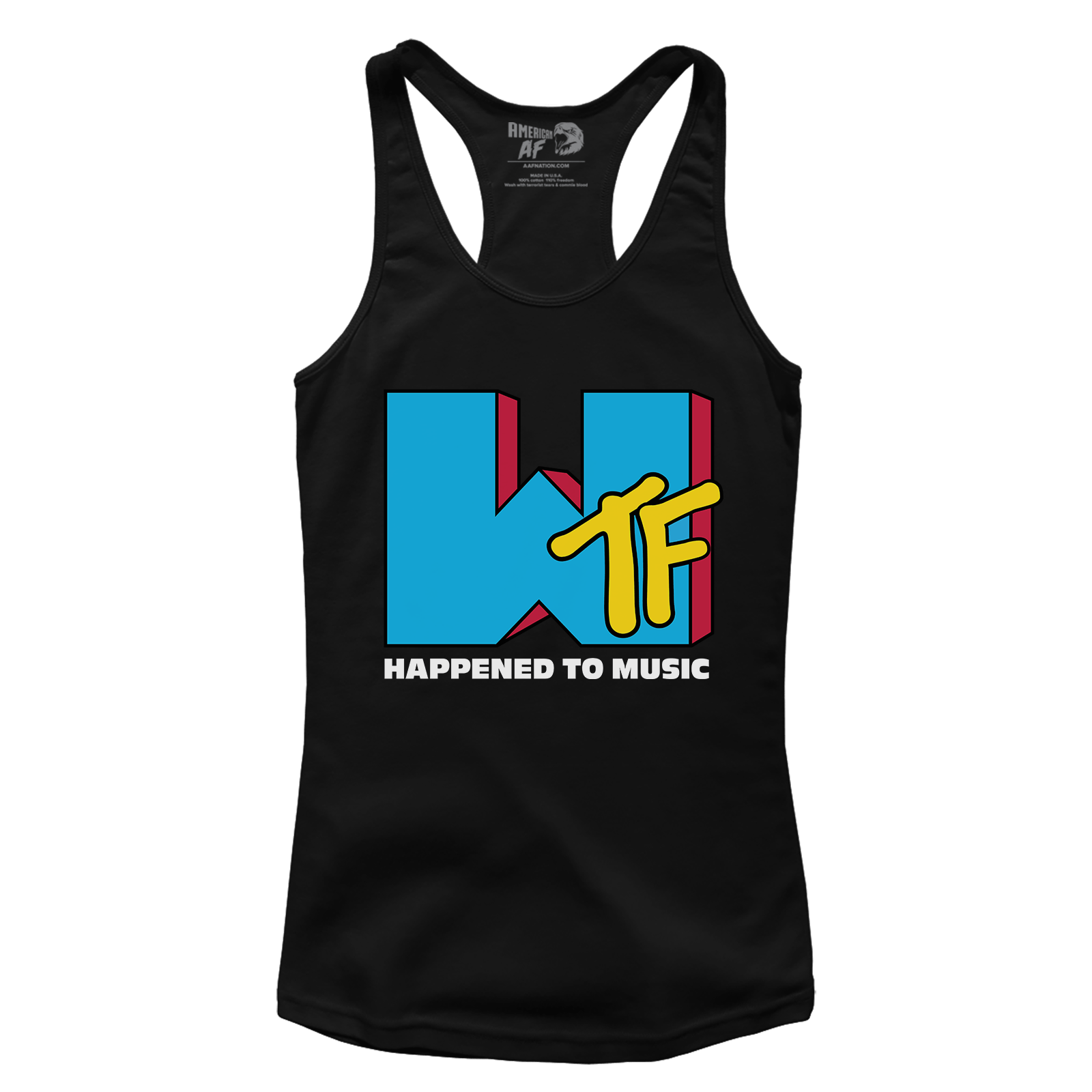 T-shirt Premium Ladies Racerback Tank / Black / XS WTF Happened To Music (Ladies)