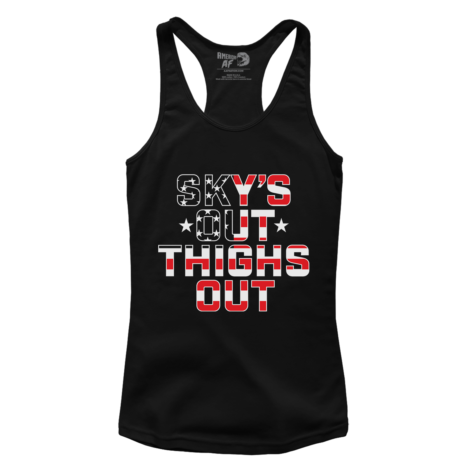 T-shirt Premium Ladies Racerback Tank / Black / XS Sky’s Out, Thighs Out (Ladies)