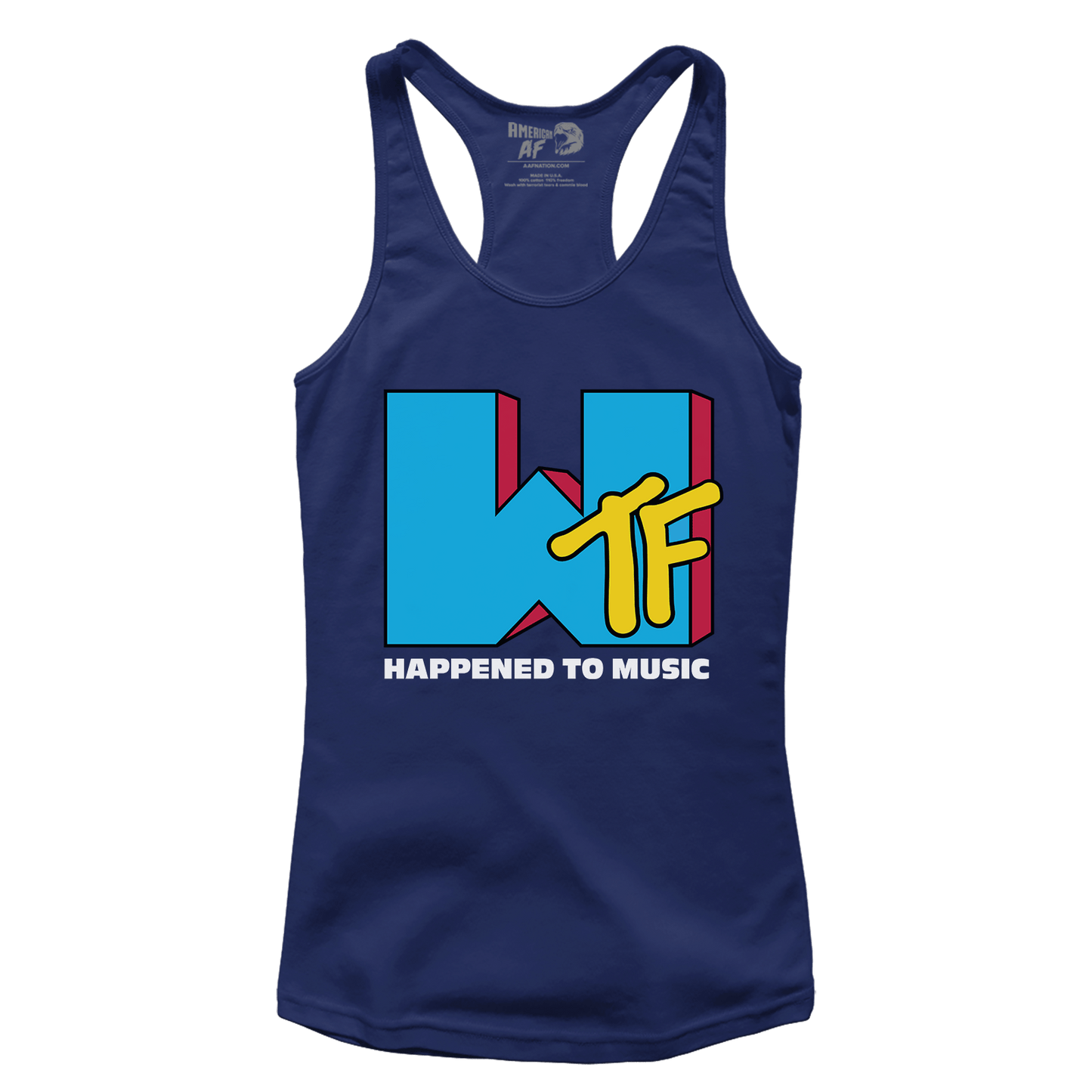 T-shirt Premium Ladies Racerback Tank / Navy / XS WTF Happened To Music (Ladies)