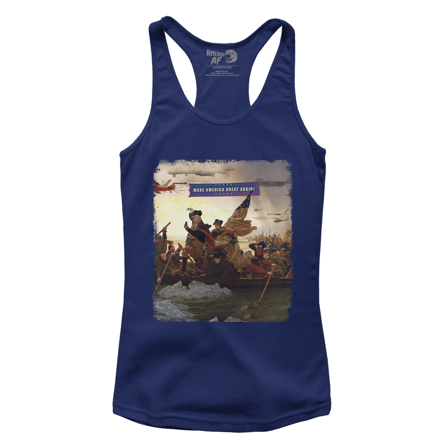 T-shirt Premium Ladies Racerback Tank / Navy / XS Trump Crossing Delaware (Ladies)