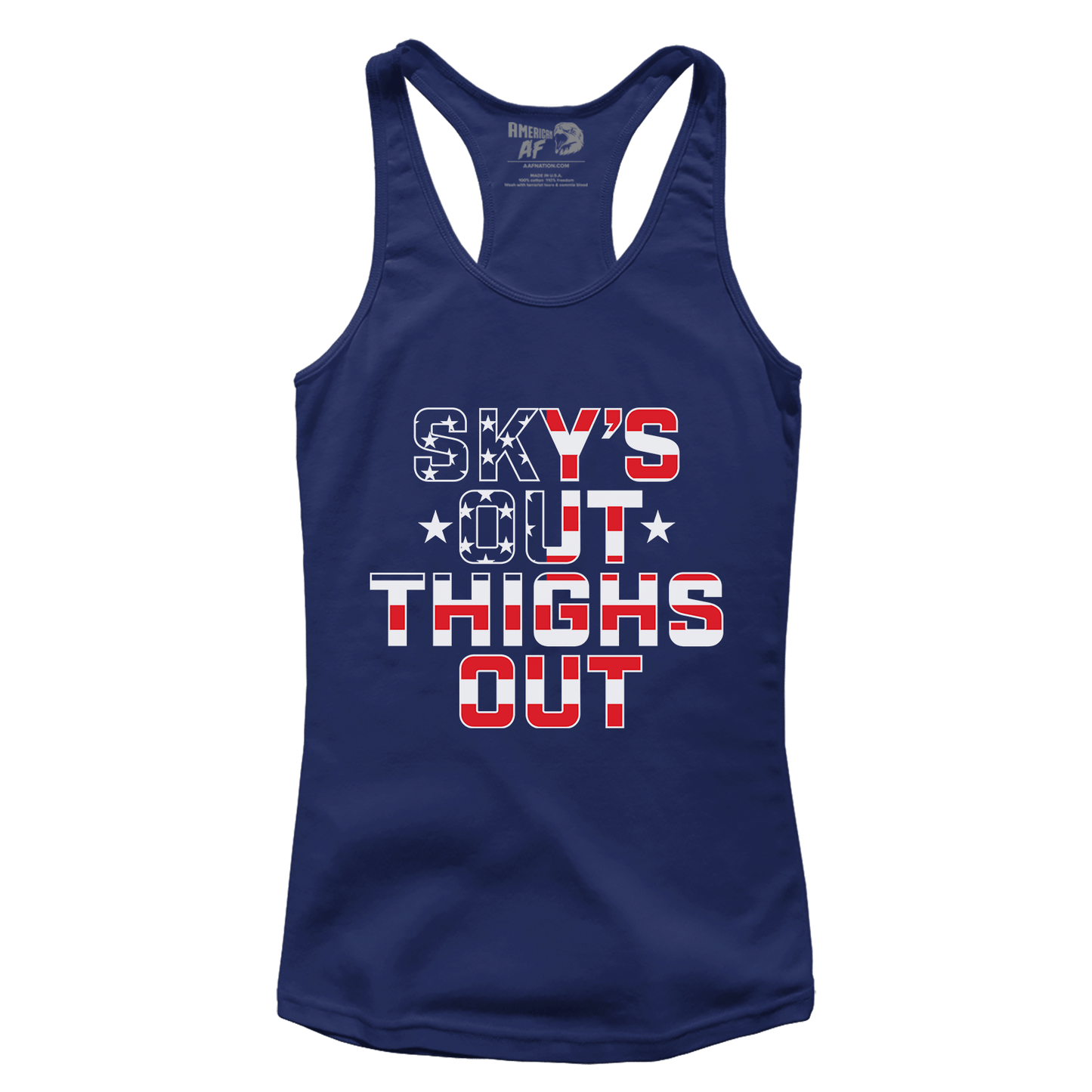 T-shirt Premium Ladies Racerback Tank / Navy / XS Sky’s Out, Thighs Out (Ladies)