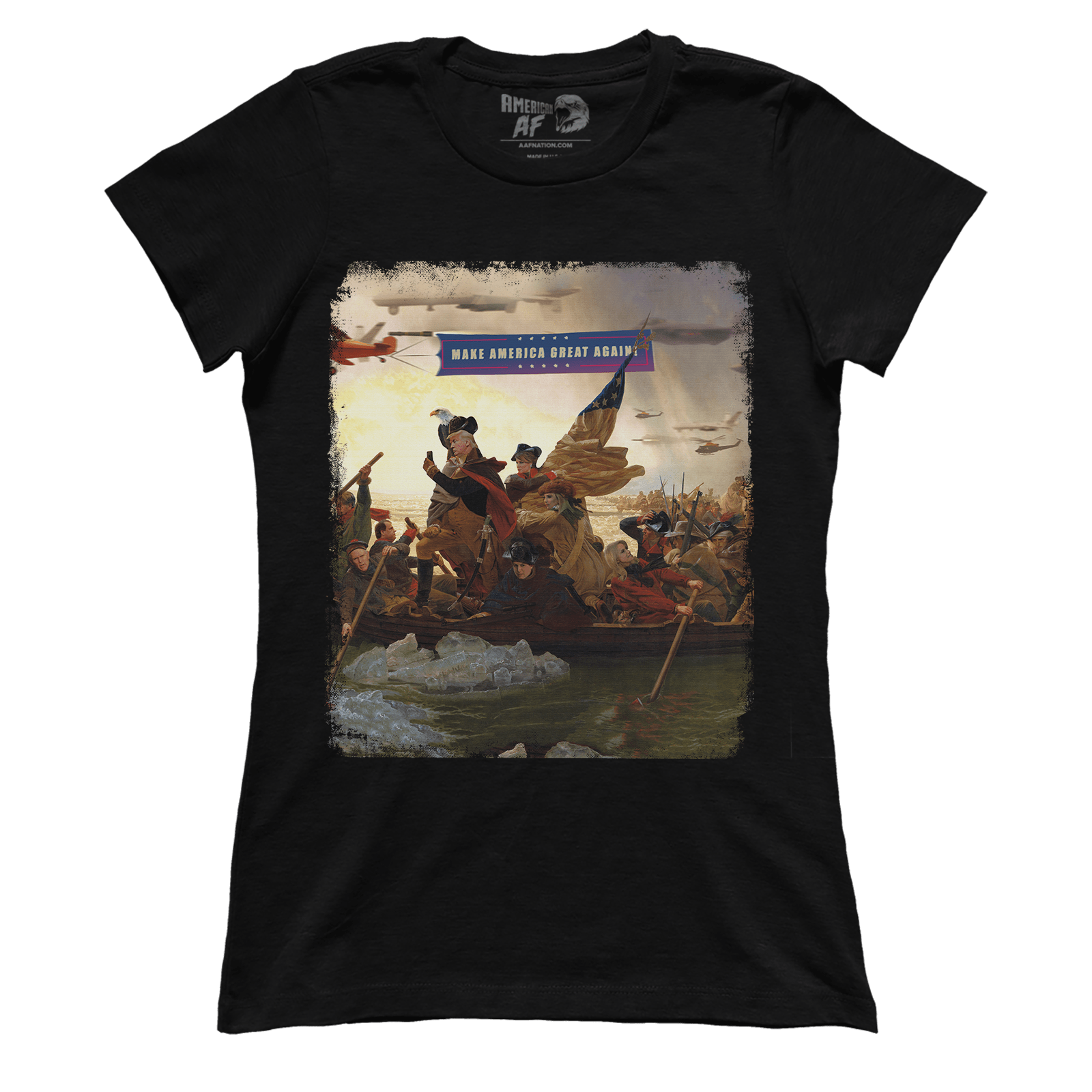 T-shirt Premium Ladies Tee / Black / S Trump Crossing Delaware (Ladies)