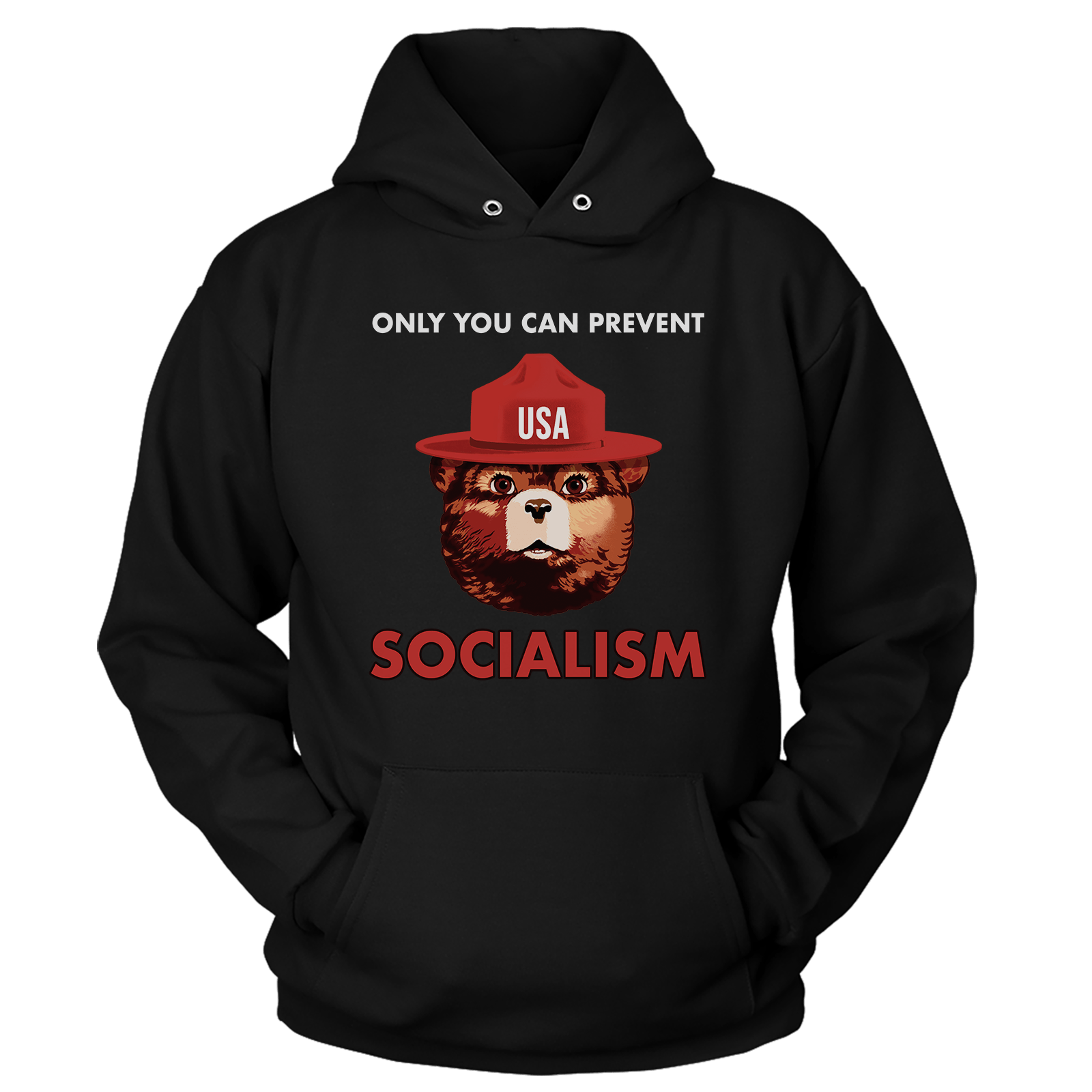 T-shirt Unisex Hoodie / Black / S USA Bear