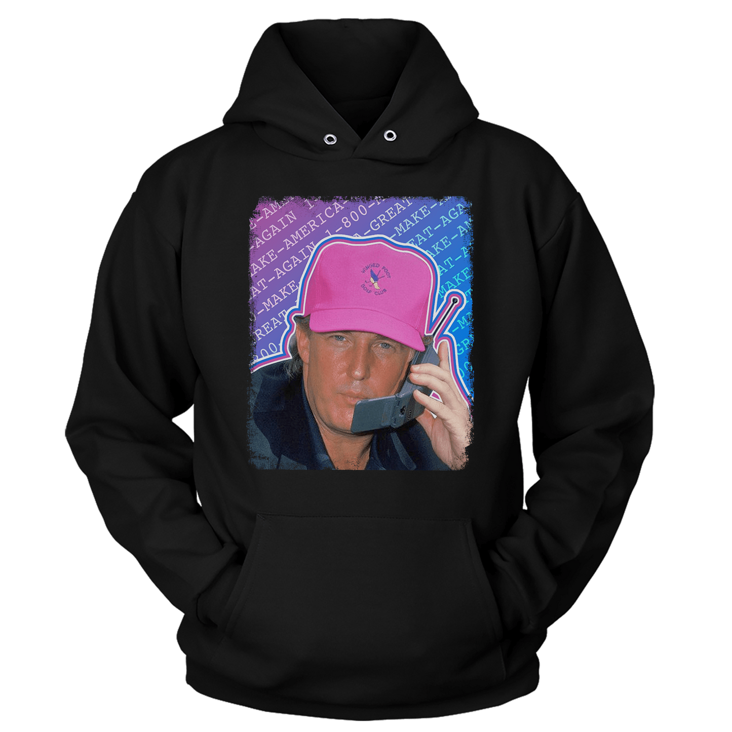 Dye-Sub Unisex Hoodie / Black / S 90's Trump