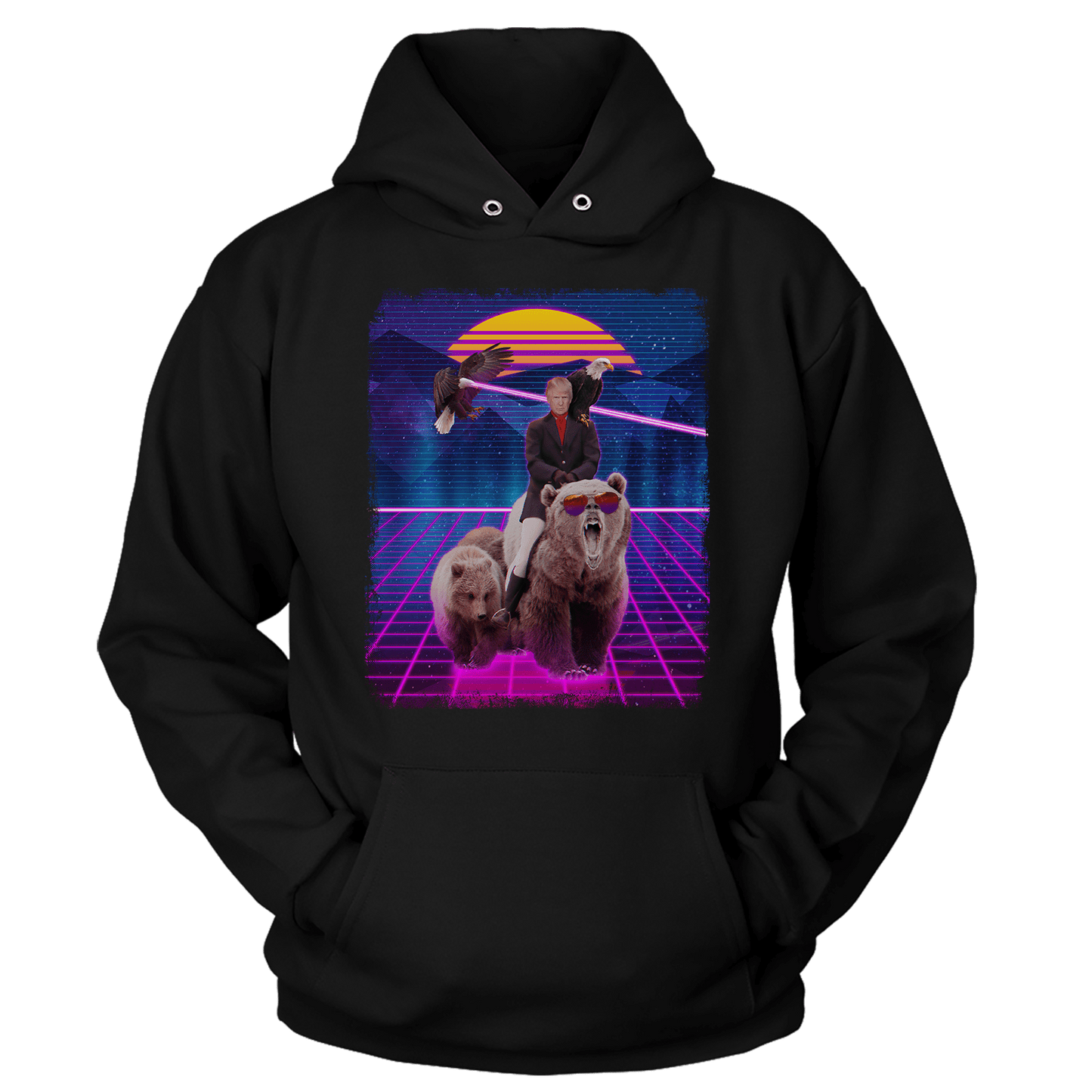 Dye-Sub Unisex Hoodie / Black / S Trump on a Bear