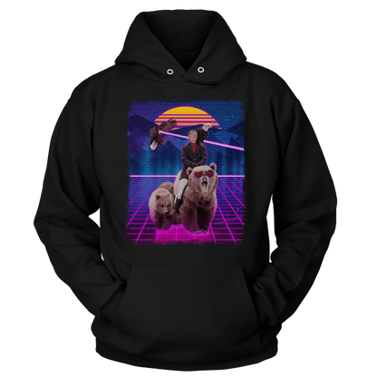 Dye-Sub Unisex Hoodie / Black / S Trump on a Bear