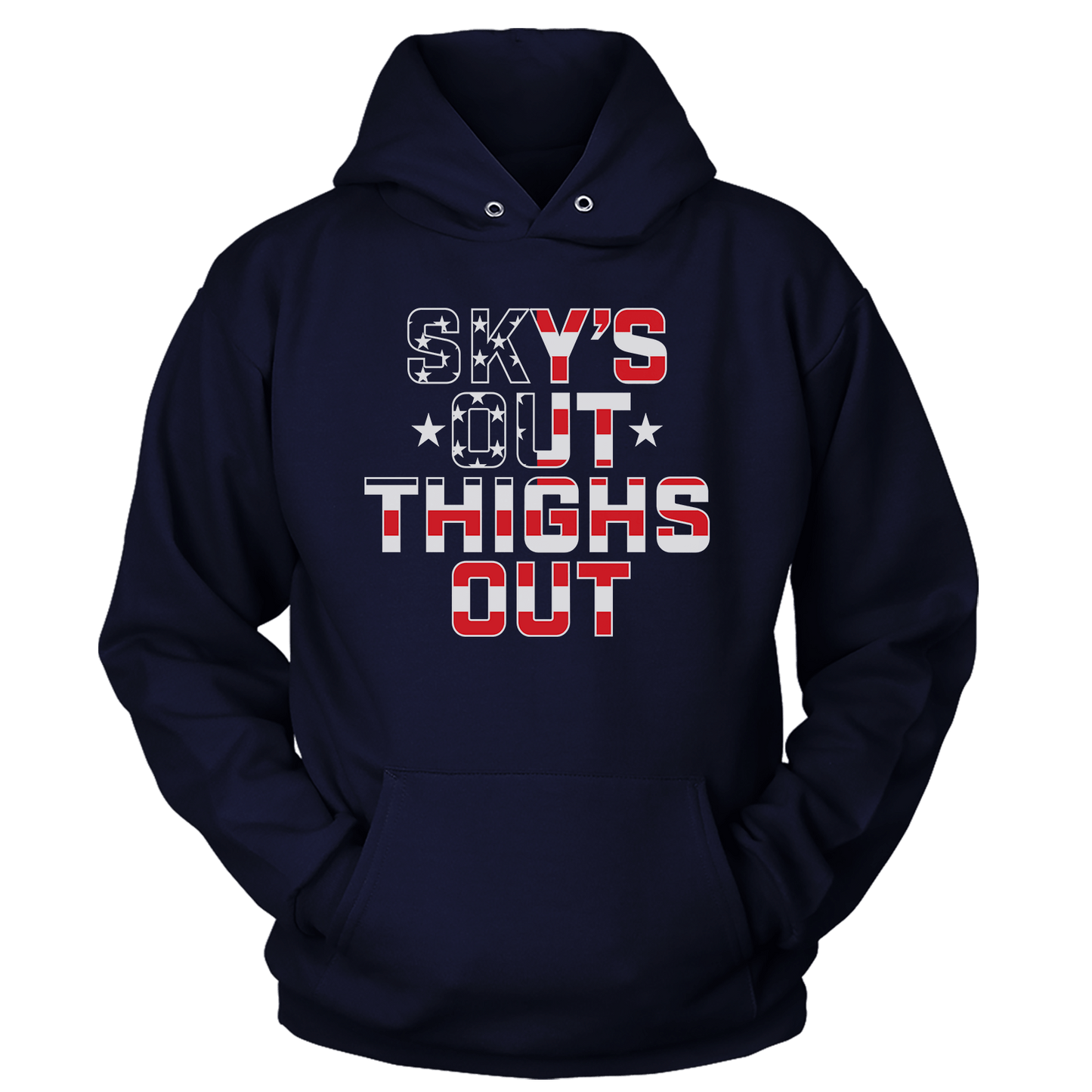 T-shirt Unisex Hoodie / Navy / S Sky’s Out, Thighs Out (Ladies)