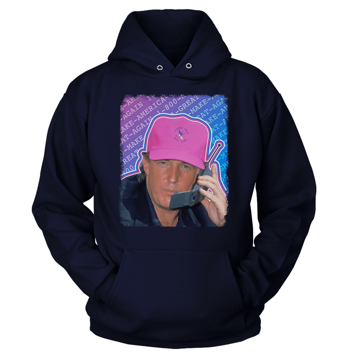 Dye-Sub Unisex Hoodie / Navy / S 90's Trump