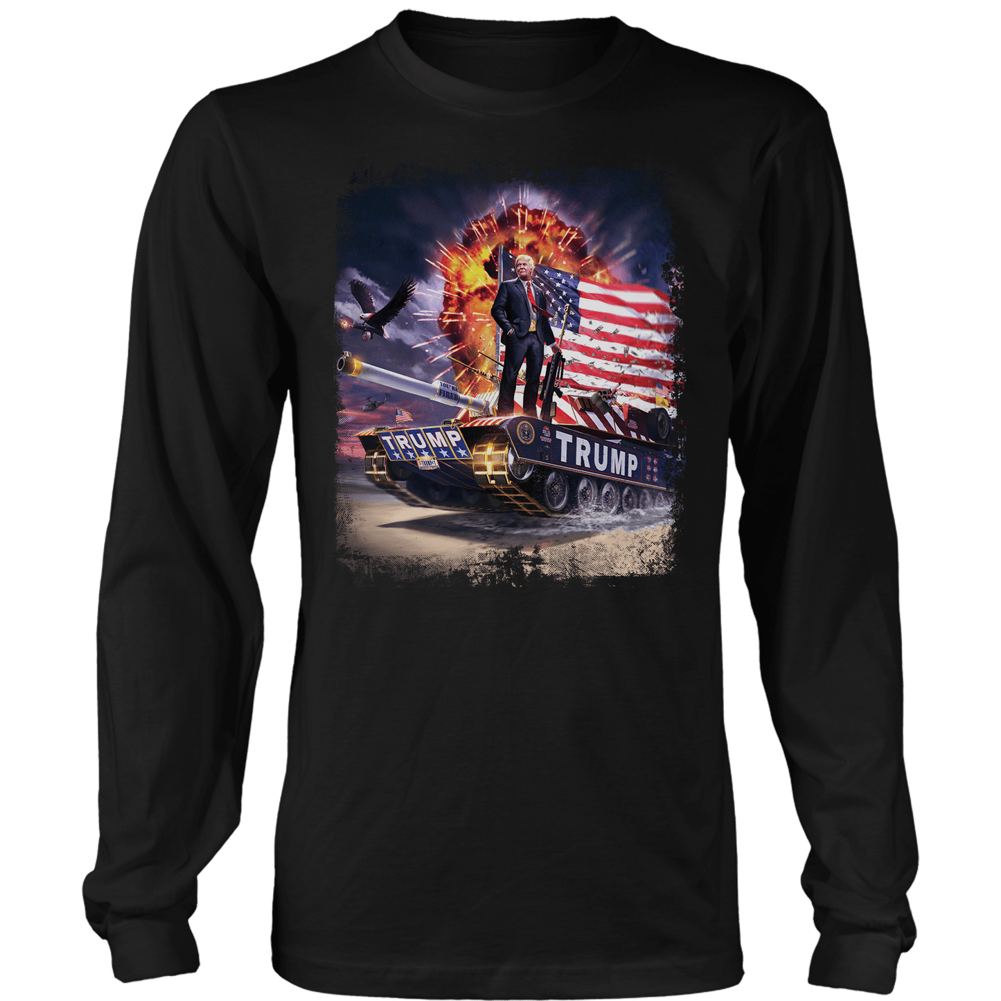 Dye-Sub Mens Long Sleeve / Black / S Trump Tank (Zoom)