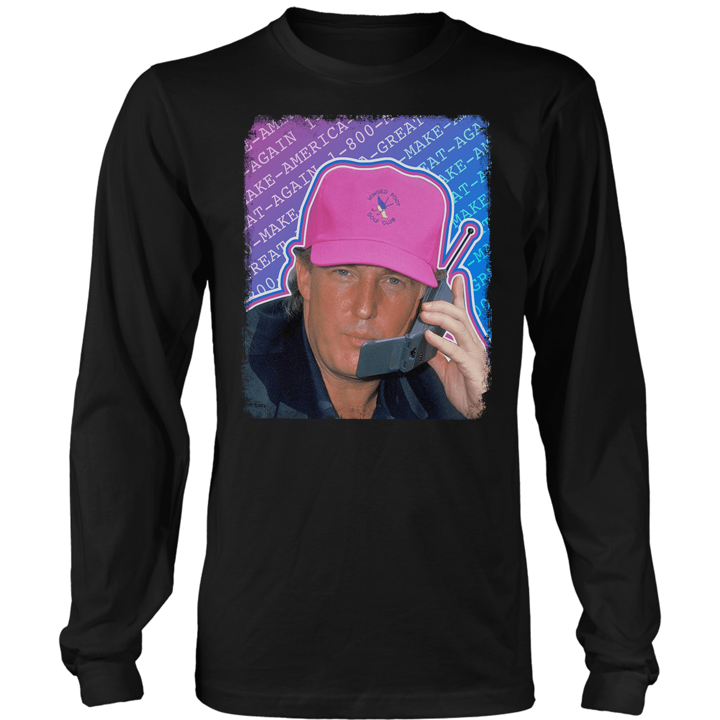 Dye-Sub Mens Long Sleeve / Black / S 90's Trump