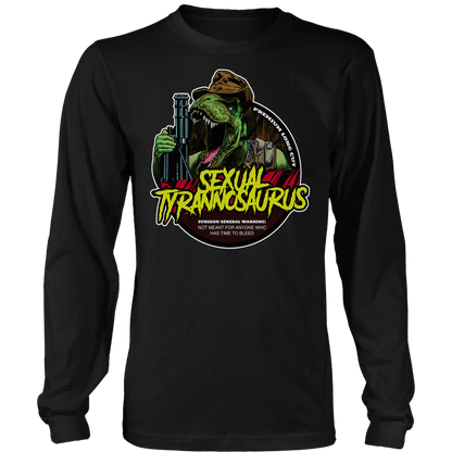 T-shirt Mens Long Sleeve / Black / S Tyrannosaurus