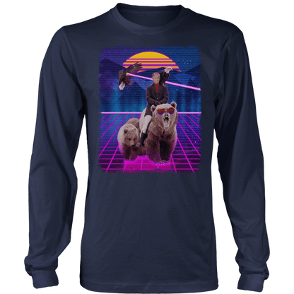 Dye-Sub Mens Long Sleeve / Navy / S Trump on a Bear