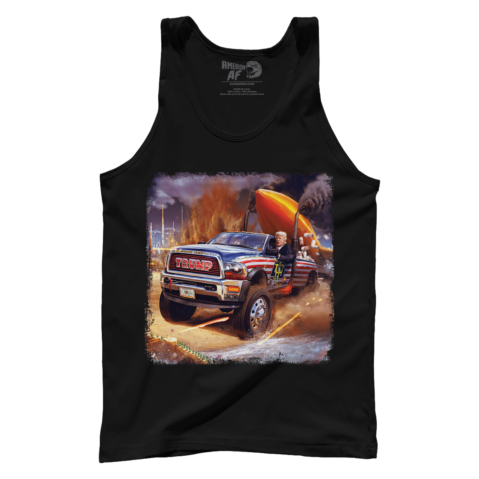 Dye-Sub Premium Mens Tank / Black / S Welcome to Trumpland