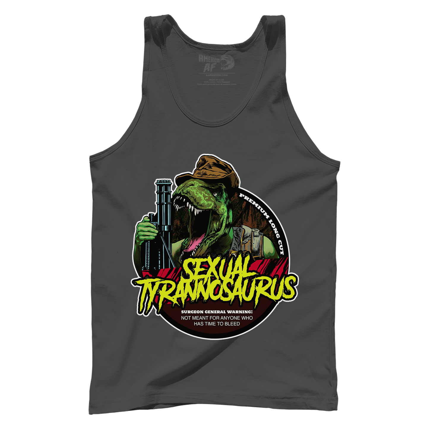 T-shirt Premium Mens Tank / Dark Gray / S Tyrannosaurus