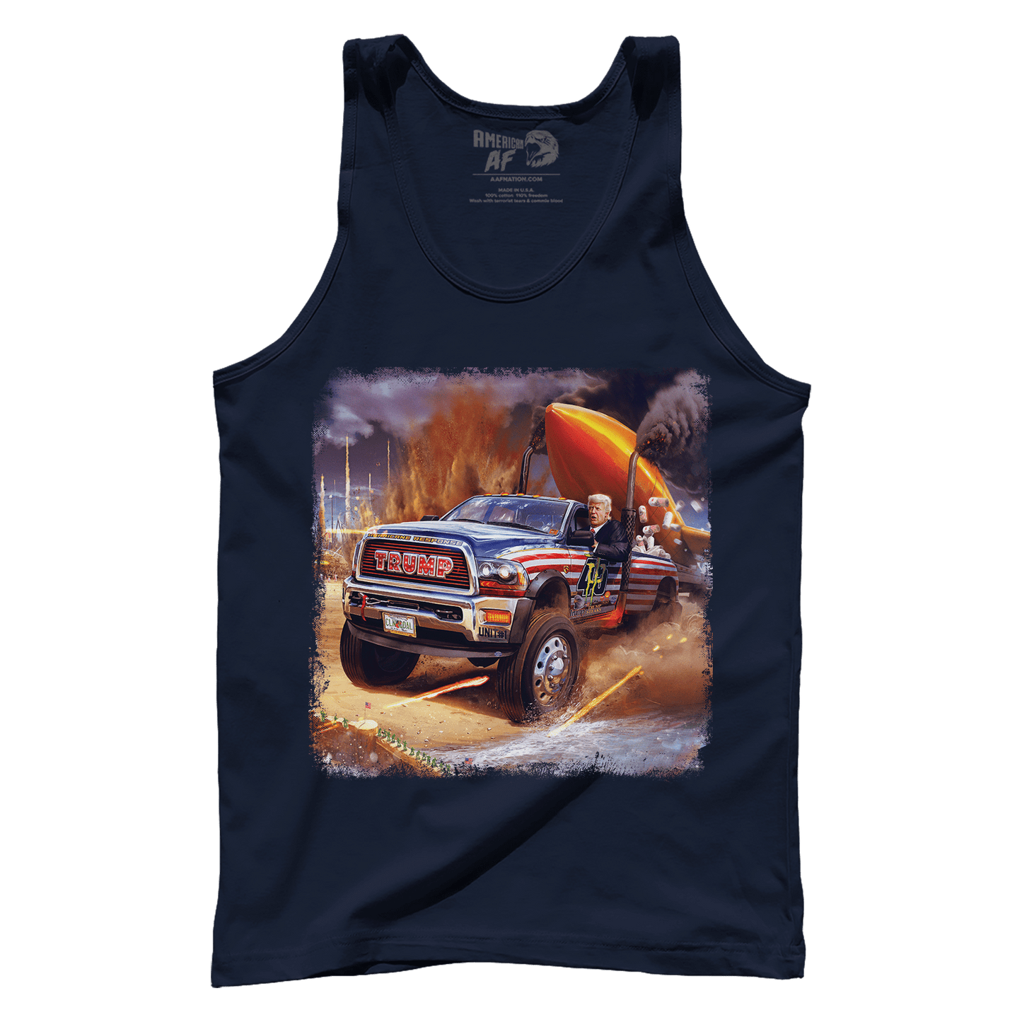 Dye-Sub Premium Mens Tank / Navy / S Welcome to Trumpland