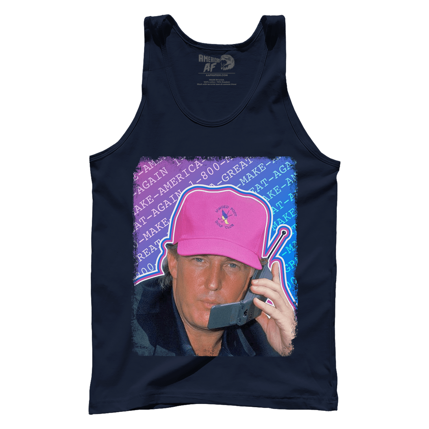 Dye-Sub Premium Mens Tank / Navy / S 90's Trump