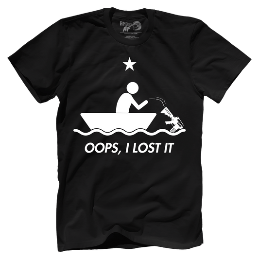 T-Shirt Premium Mens Shirt / Black / S Lost My Guns In A Boating Accident