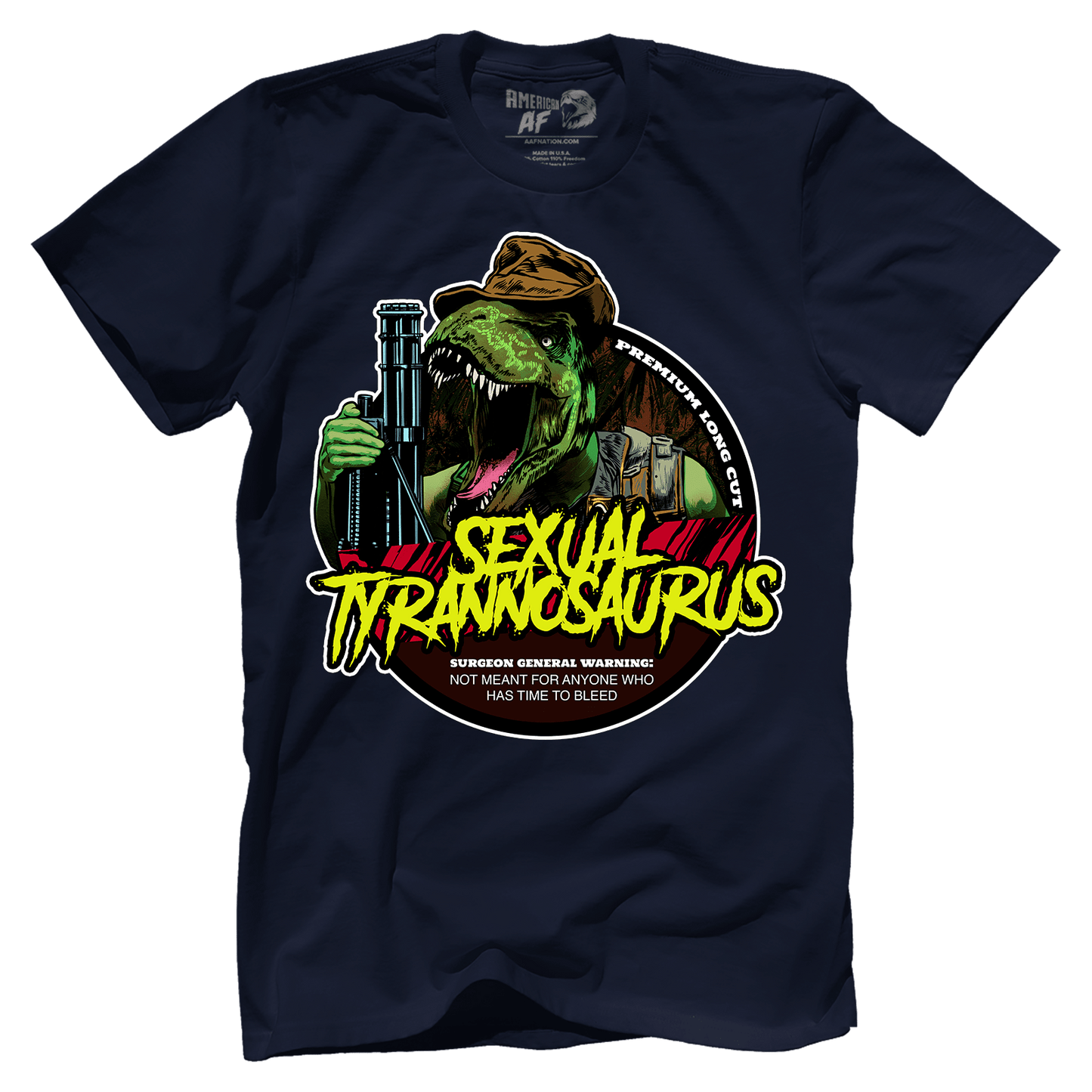 T-shirt Premium Mens Shirt / Navy / XS Tyrannosaurus