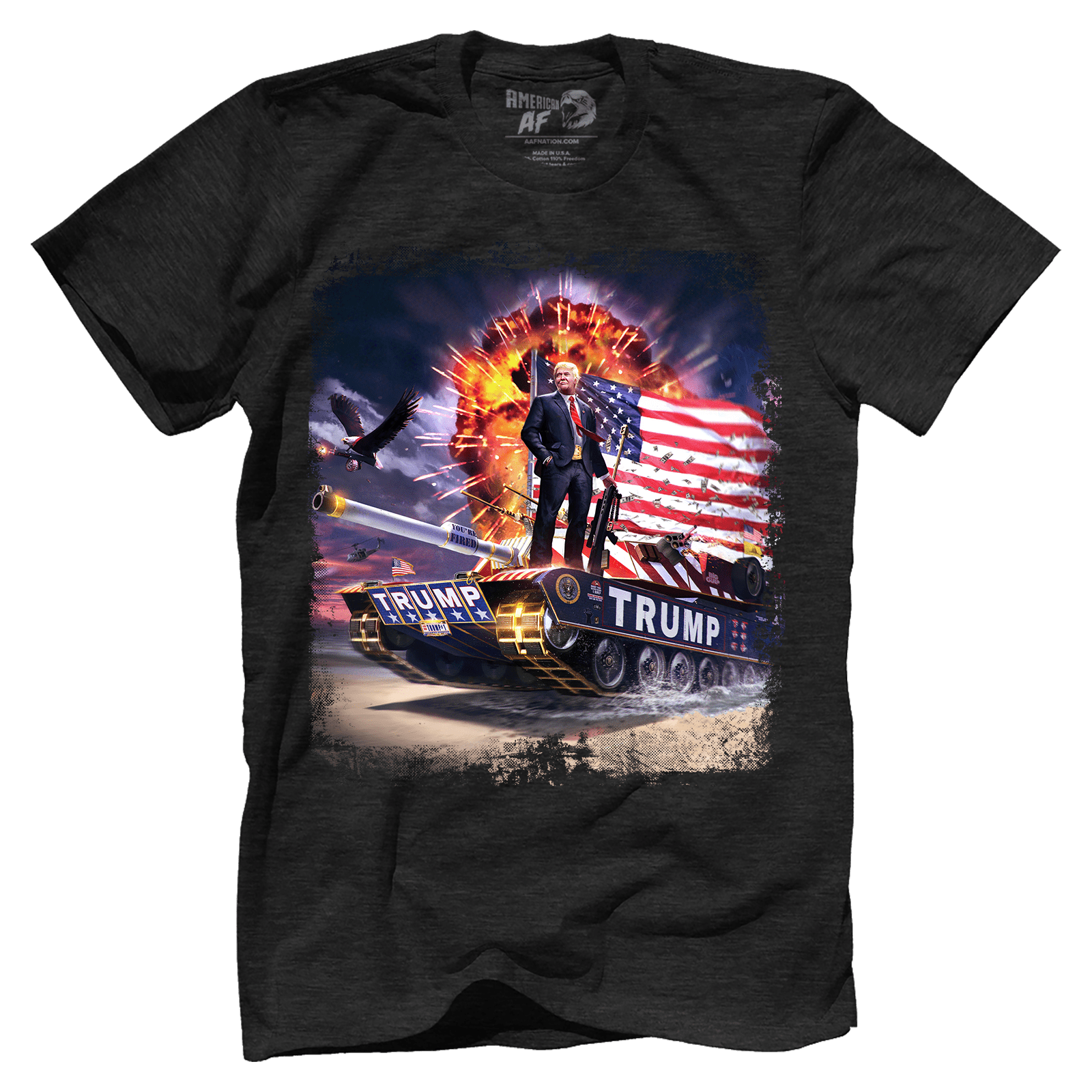 Dye-Sub Premium Mens Triblend Shirt / Black / S Trump Tank (Zoom)