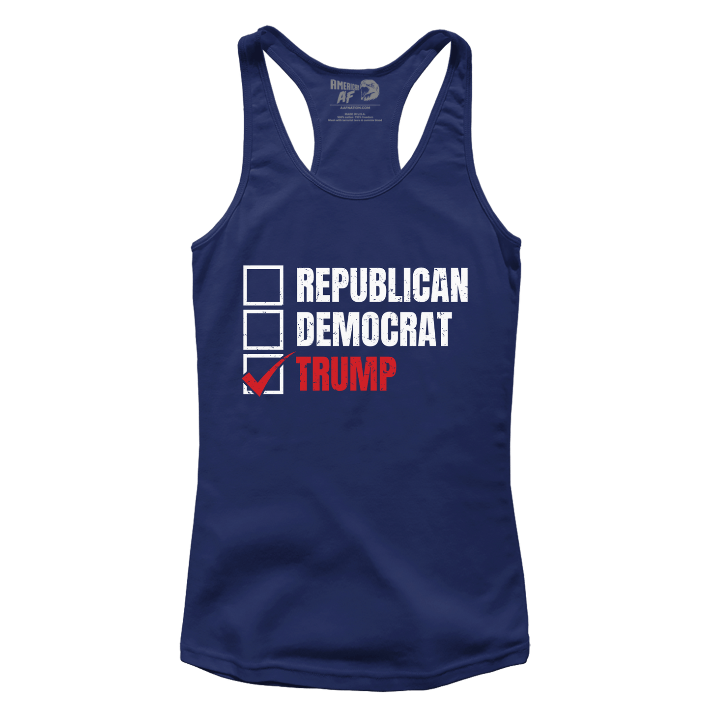 T-shirt Premium Ladies Racerback Tank / Navy / XS Republican Democrat Trump (Ladies)