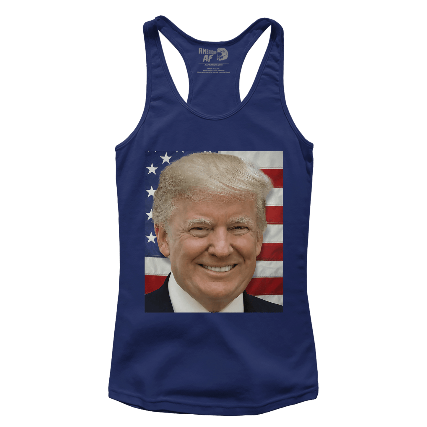 T-shirt Premium Ladies Racerback Tank / Navy / XS Donald Trump's Face V1 (Ladies)