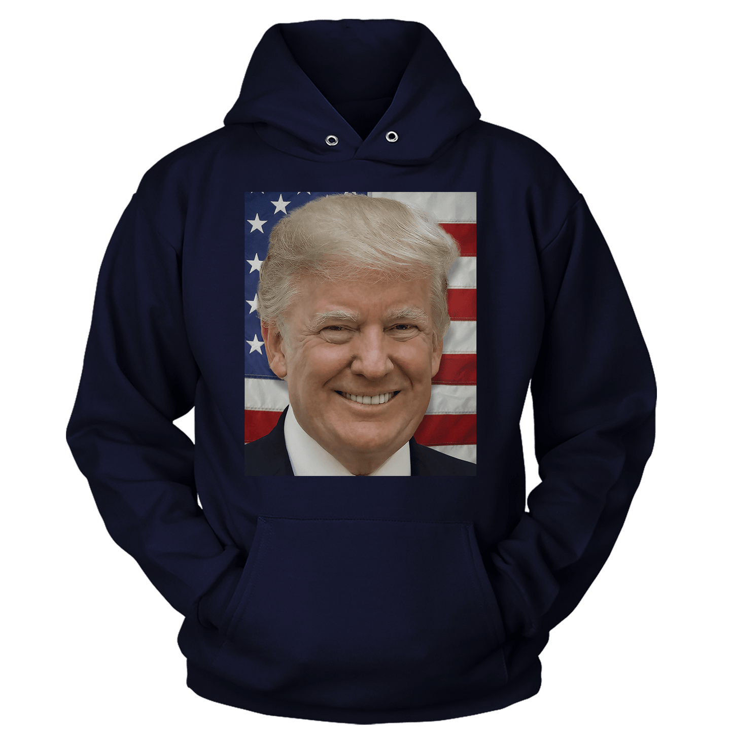 T-shirt Unisex Hoodie / Navy / S Donald Trump's Face V1 (Ladies)