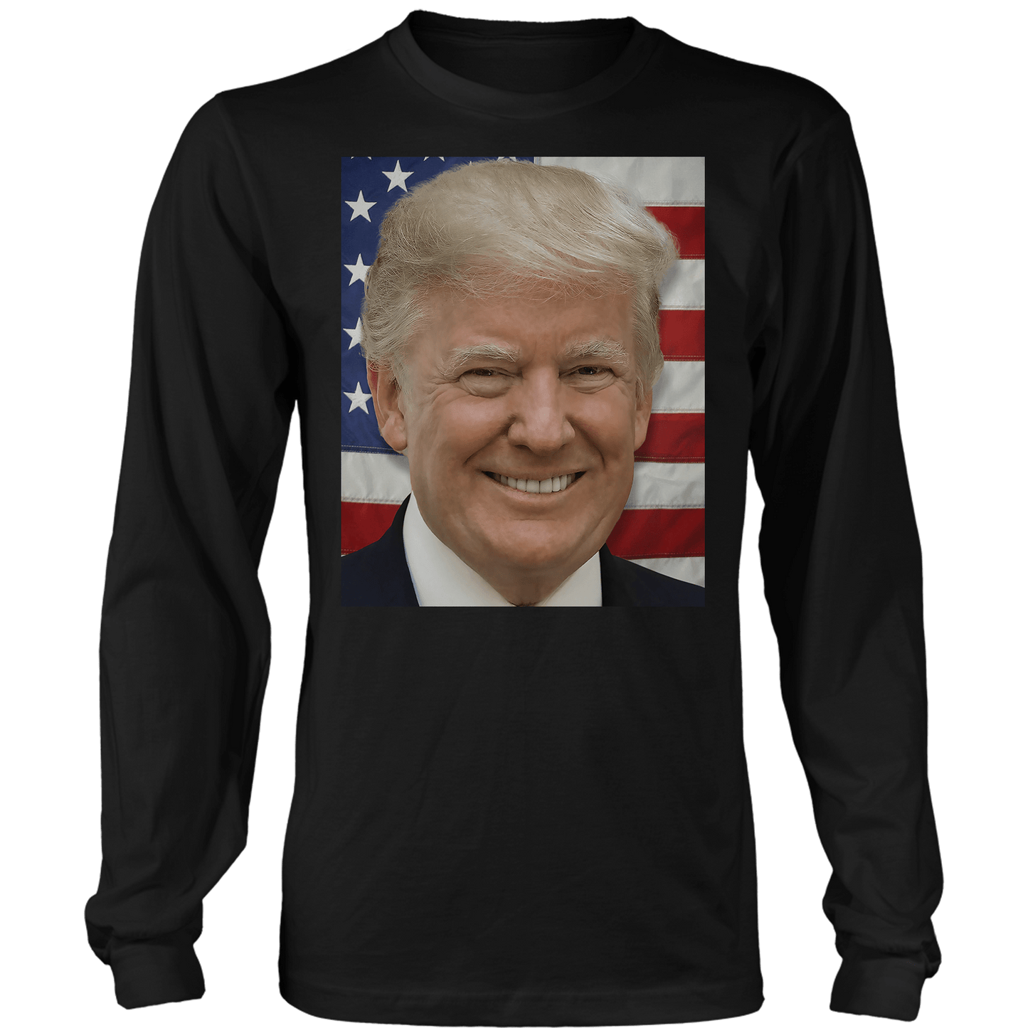 Dye-Sub Mens Long Sleeve / Black / S Donald Trump's Face V1