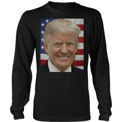 Dye-Sub Mens Long Sleeve / Black / S Donald Trump's Face V1