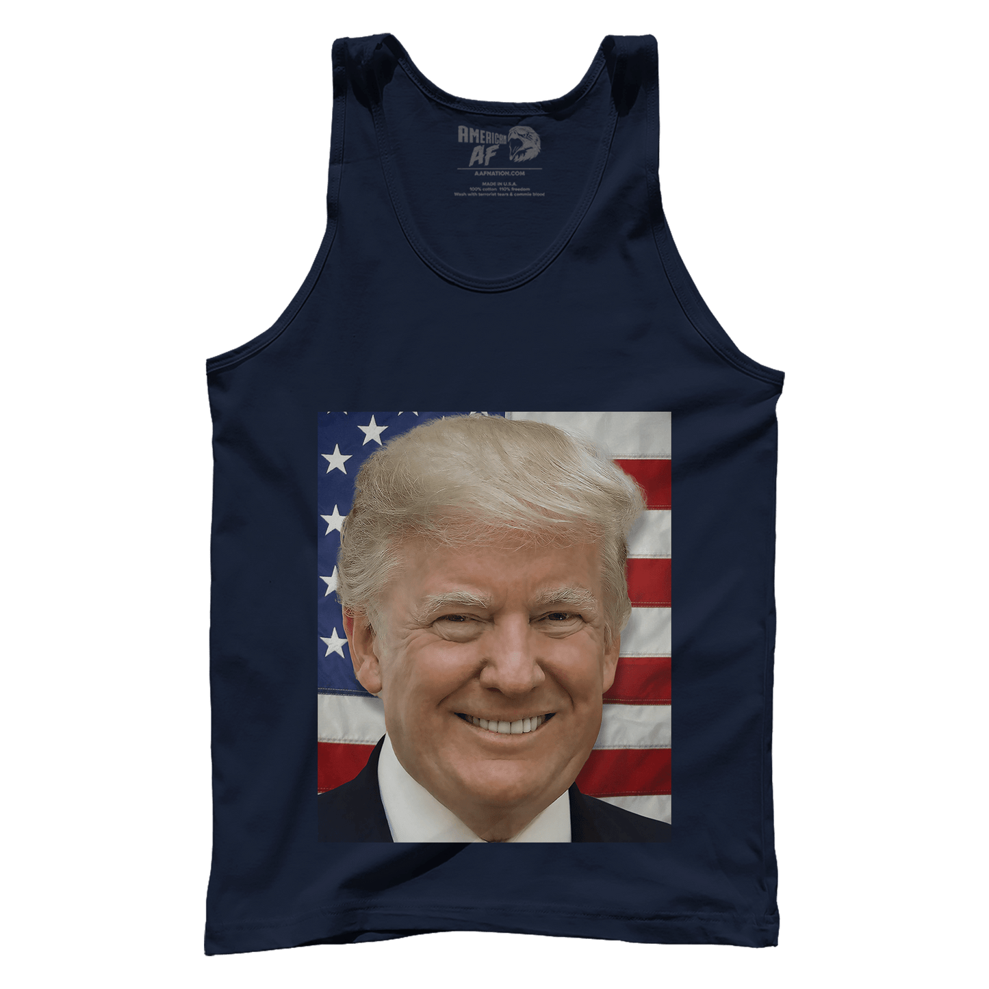 Dye-Sub Premium Mens Tank / Navy / S Donald Trump's Face V1