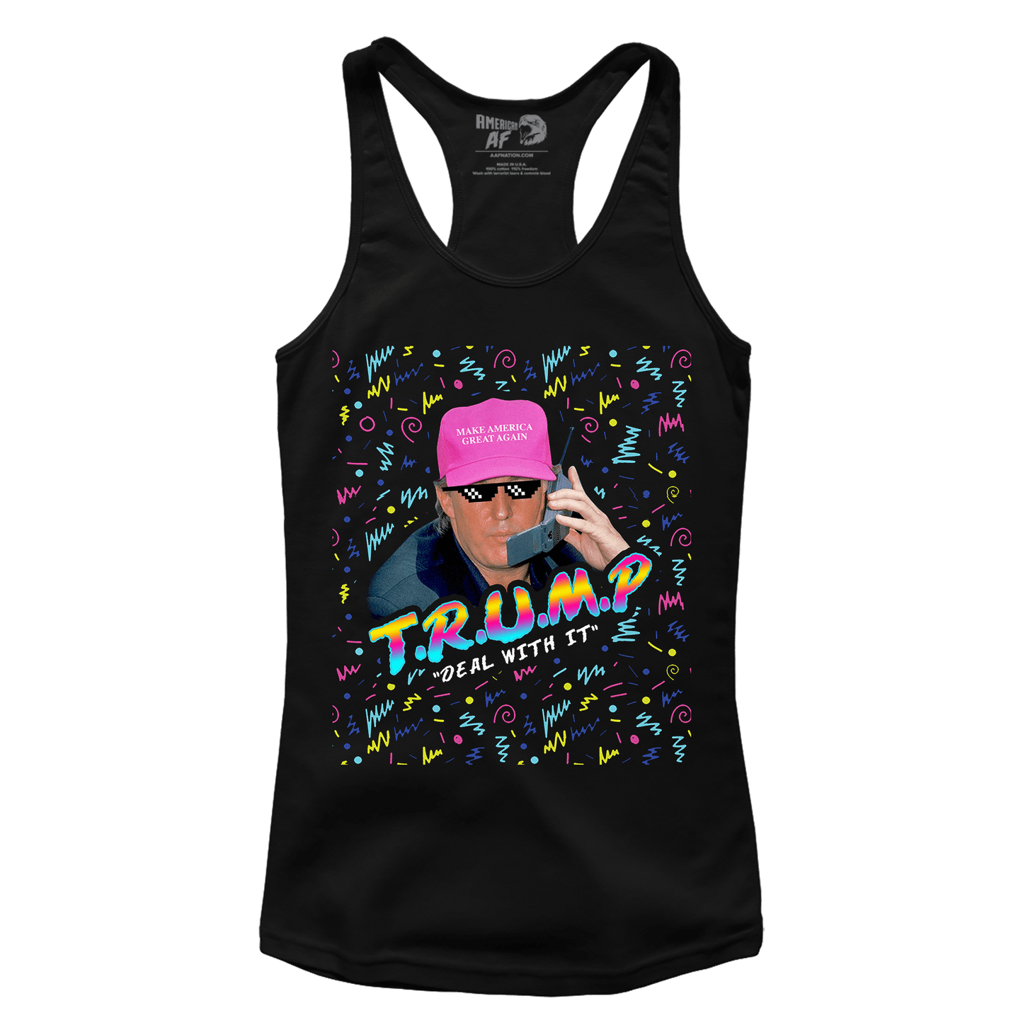 T-shirt Premium Ladies Racerback Tank / Black / XS Trump - Deal With it (Ladies)