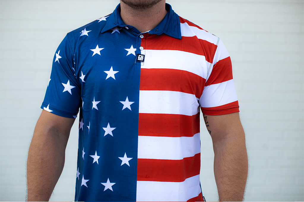 USA Flag Golf Polo American AF AAF Nation