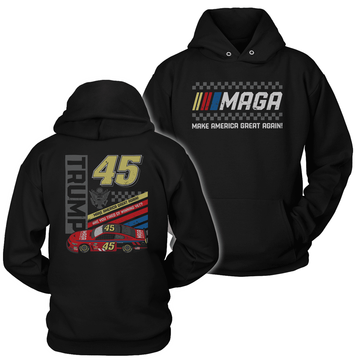 T-shirt Unisex Hoodie / Black / S MAGA NASCAR (Ladies)