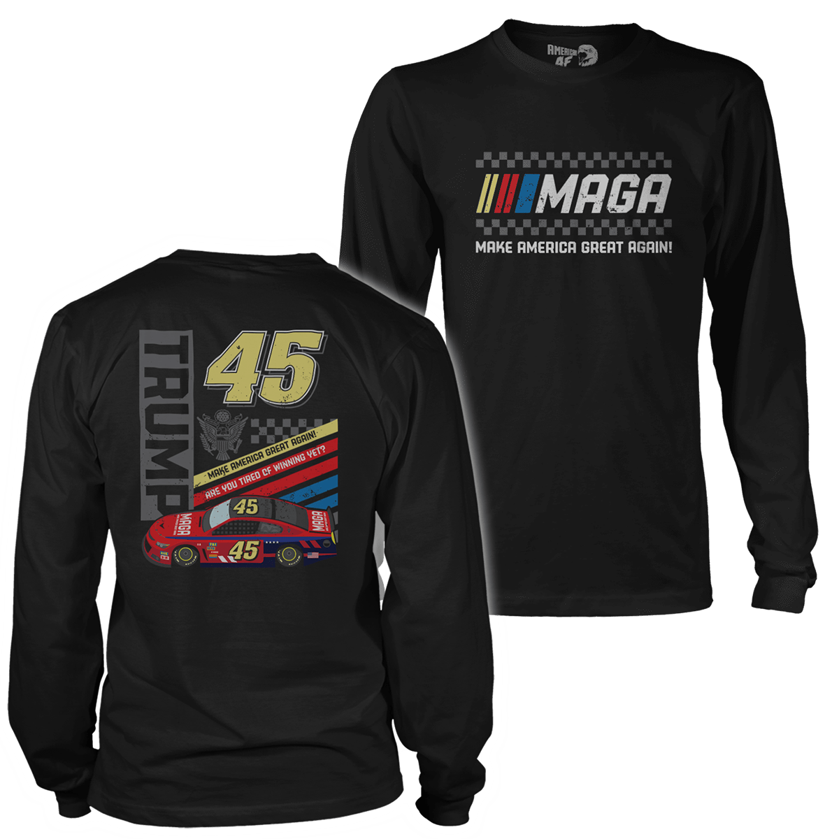 T-shirt Mens Long Sleeve / Black / S MAGA NASCAR