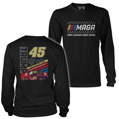 T-shirt Mens Long Sleeve / Black / S MAGA NASCAR