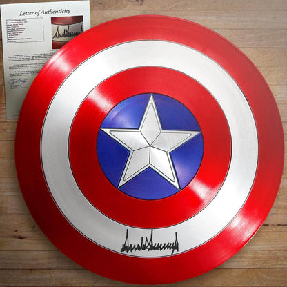 Signed Shield President Donald Trump Signed Captain America Shield - Professionally certified