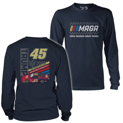 T-shirt Mens Long Sleeve / Navy / S MAGA NASCAR