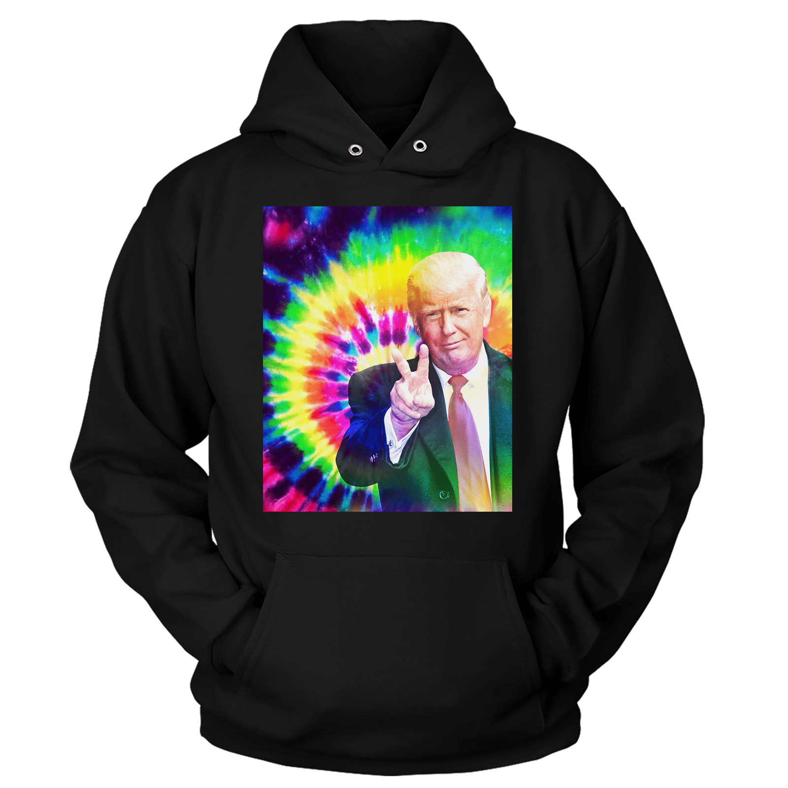 Dye-Sub Unisex Hoodie / Black / S Trump Tie Dye