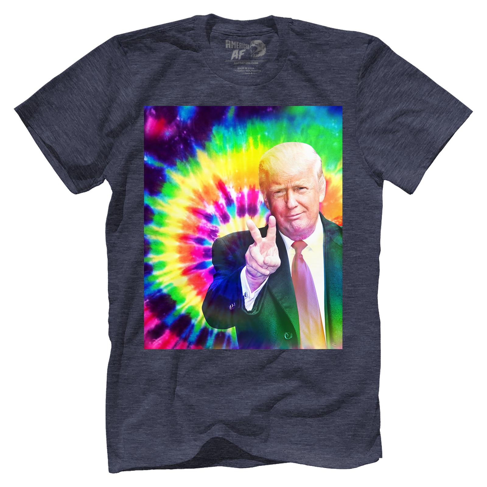 Dye-Sub Premium Mens Triblend Shirt / Navy / S Trump Tie Dye