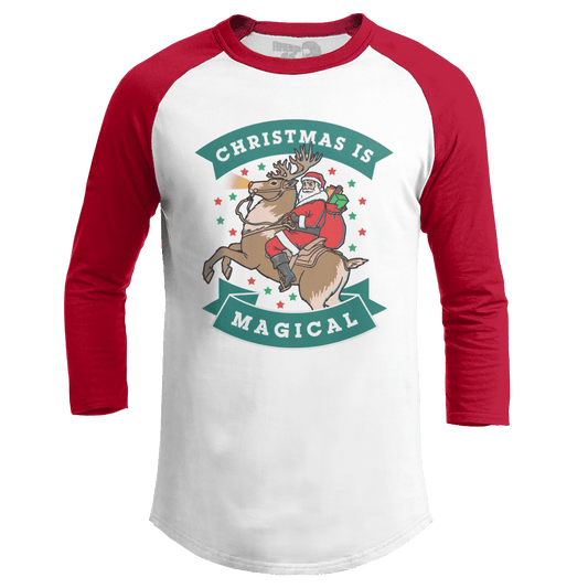 Raglan Raglan / White/Red / S Christmas is Magical V1 (Ladies)