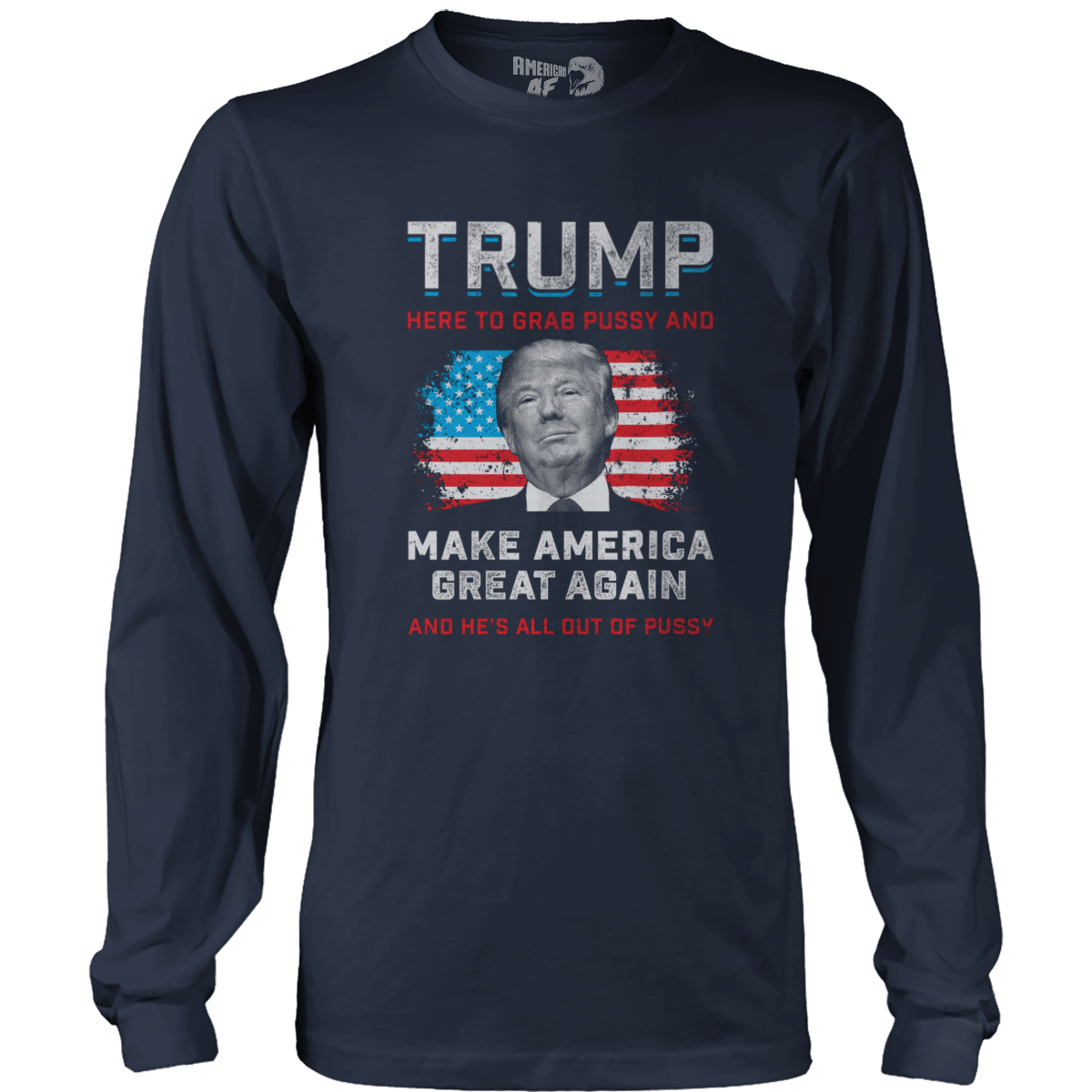 T-shirt Mens Long Sleeve / Navy / S Out of Pussy