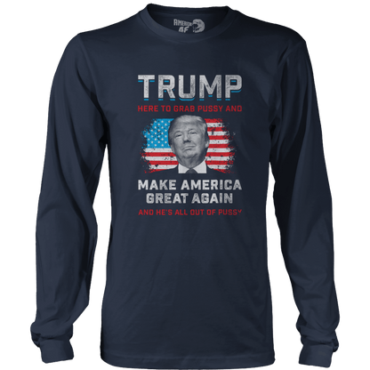 T-shirt Mens Long Sleeve / Navy / S Out of Pussy