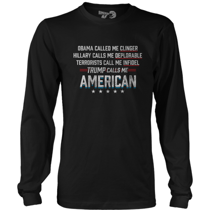 T-shirt Mens Long Sleeve / Black / S Calls Me American