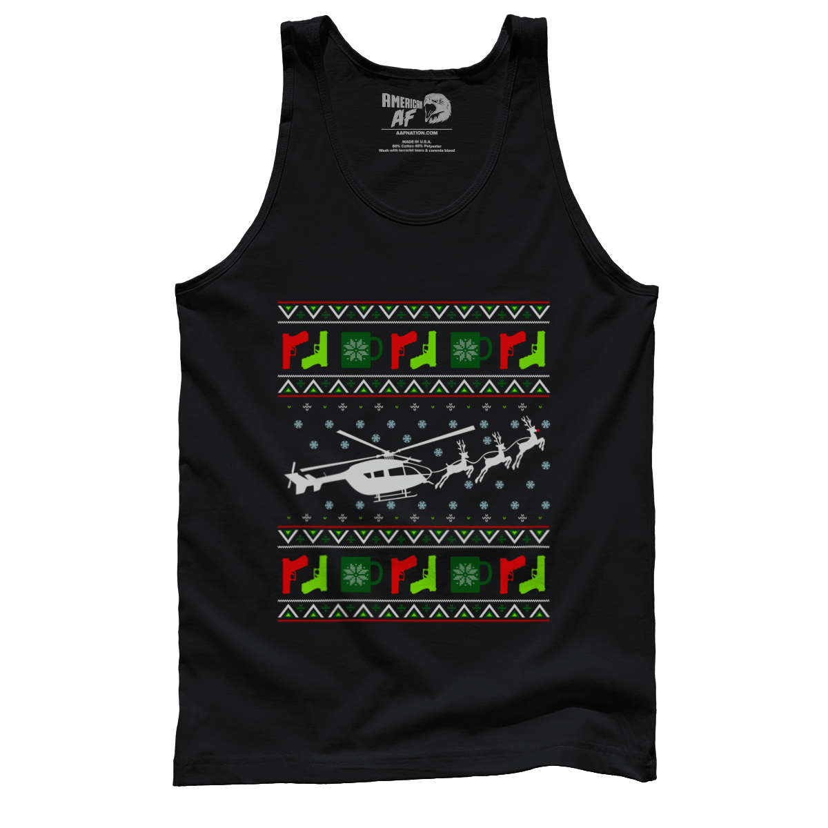 Raglan Premium Mens Tank / Black / S Santa's Other Ride - Lakota