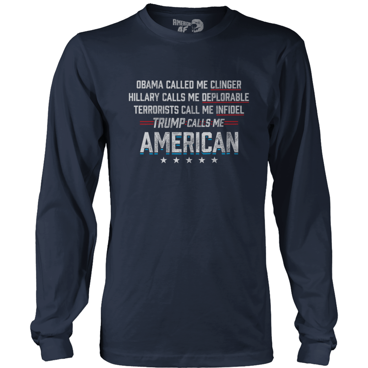 T-shirt Mens Long Sleeve / Navy / S Calls Me American