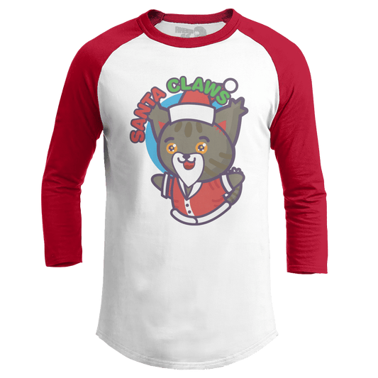 Raglan Raglan / White/Red / S Santa Claws (Ladies)