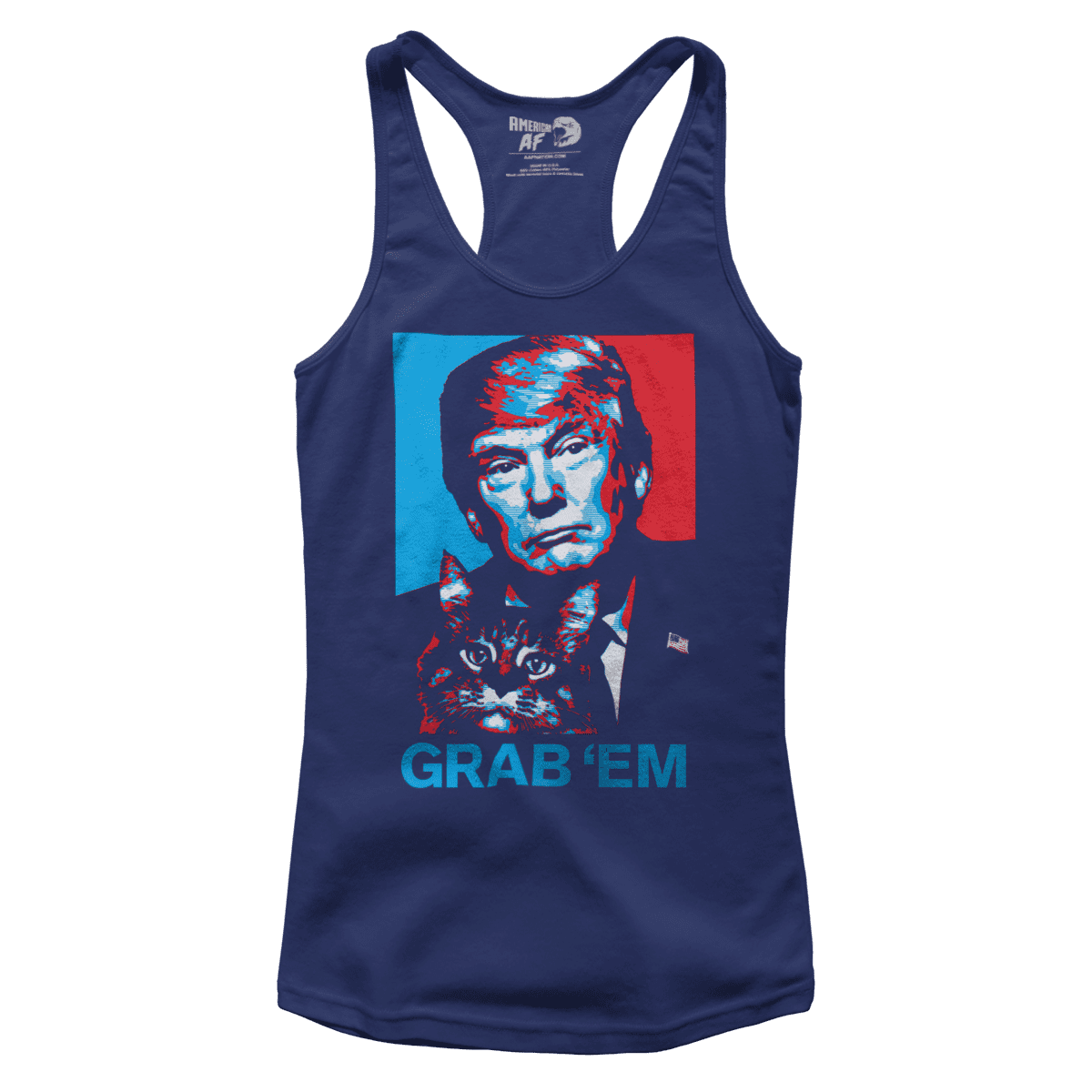 T-shirt Premium Ladies Racerback Tank / Navy / XS Grab em by the ... (Ladies)