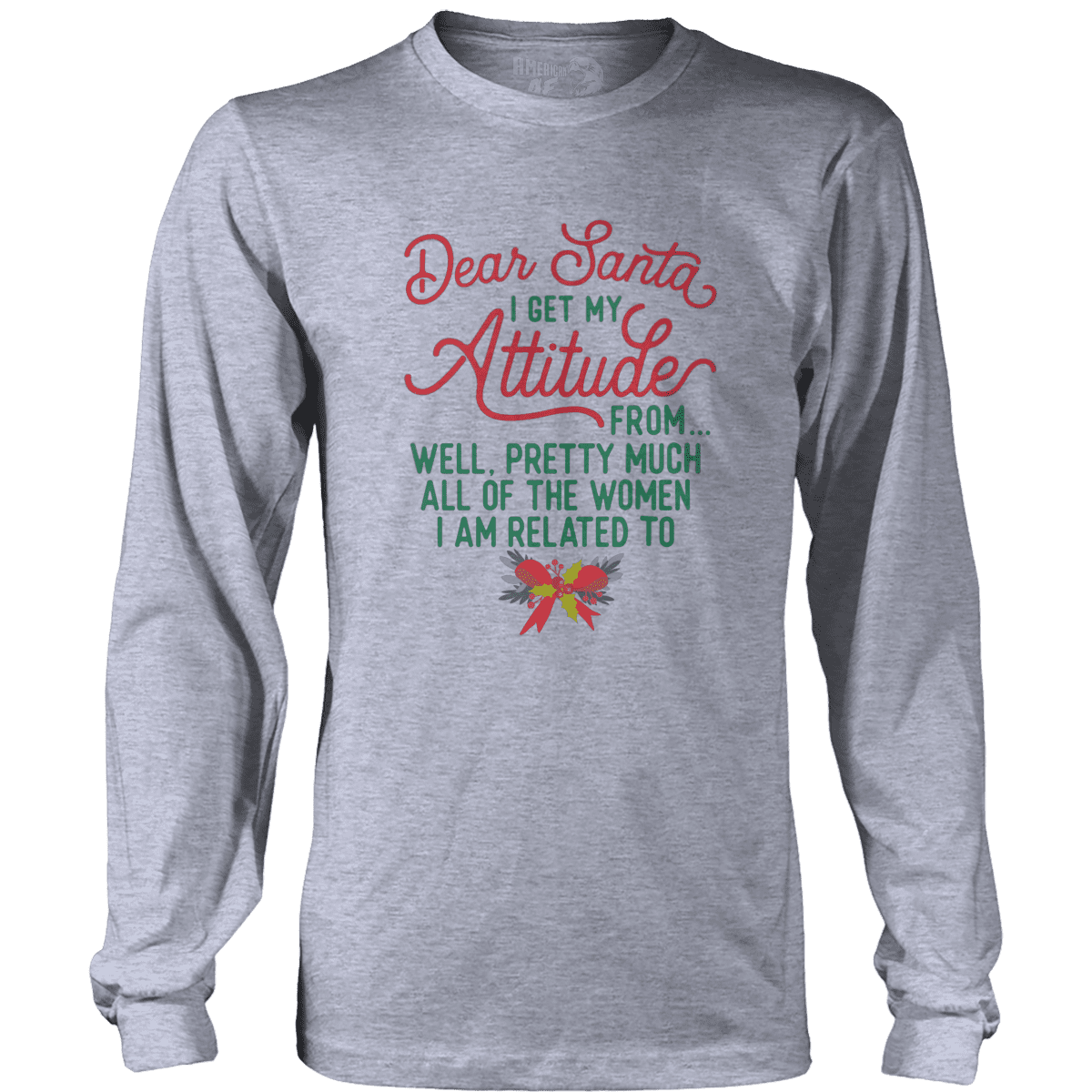 Raglan Mens Long Sleeve / Heather Gray / S I Get My Attitude