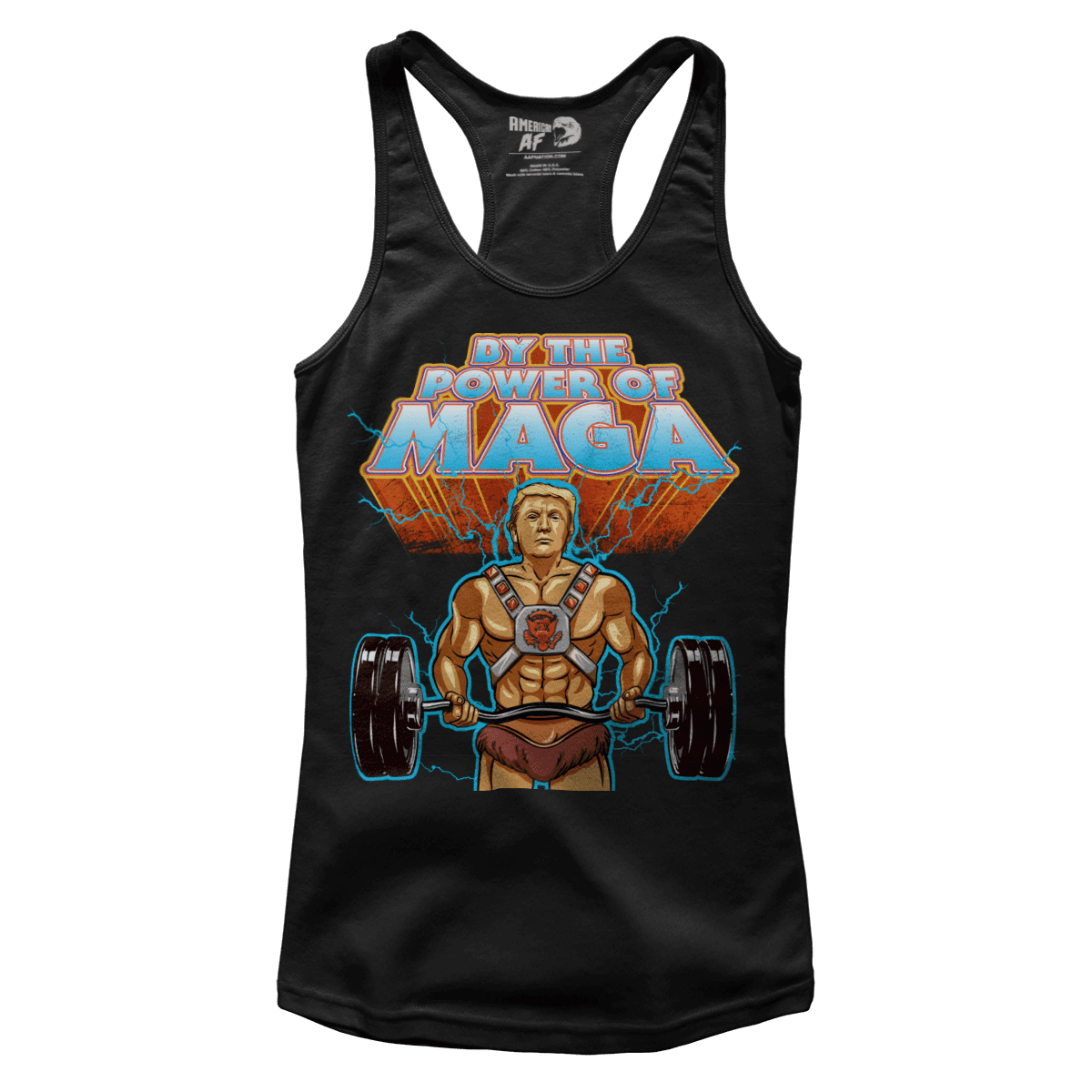 T-shirt Premium Ladies Racerback Tank / Black / XS HeMan Trump (parody) (Ladies)