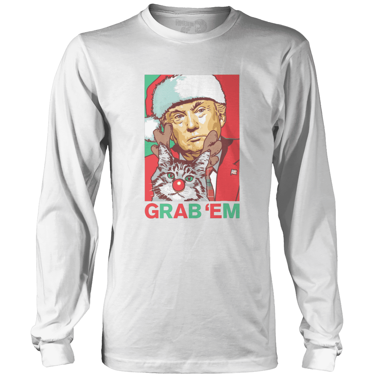 Raglan Mens Long Sleeve / White / S Grab 'Em Holiday