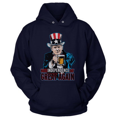 T-shirt Unisex Hoodie / Navy / 5XL Make Independence Day Great Again